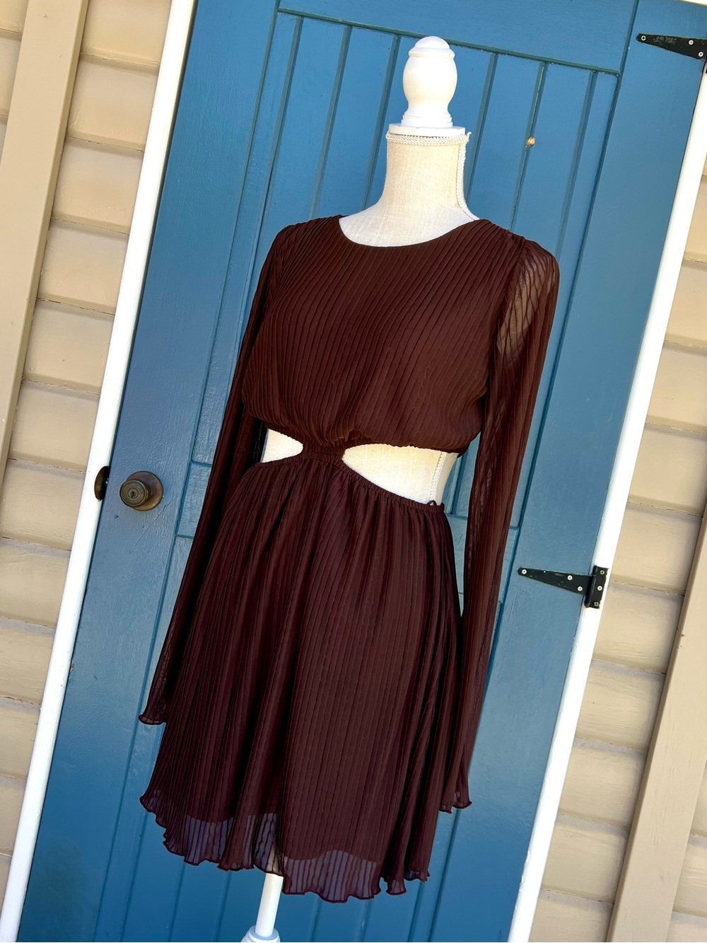 Zara Cutout Brown Dress Women’s Size Medium